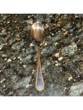 Elegant Silver and Gold Spoon Yamazaki Tasha Gold accent teaspoon NWT